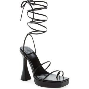 JEFFERY CAMPBELL Prima Donna Platform Strappy Sandal Shoes 11 Black NEW